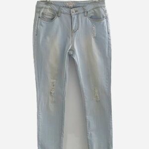 Boston Proper  Distressed Skinny Jeans Light Wash